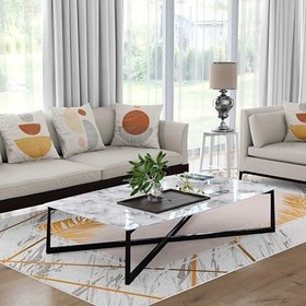 Resim Monnhein Yıkanabilir Halı ve Yolluk - Kaymaz Tabanlı Salon Halısı, Mutfak Halısı, Modern Dijital Baskı Tasarım (0206) 