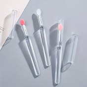 Resim Tekrar Kullanılabilir Silikon Dudak Fırçası ile Kapağı - Yumuşak, Esnek Tüyler için Düzenli Uygulama, Şeffaf Tasarım Kolay Görünürlük için, Tekrar Kullanılabilir Dudak Uygulayıcı Yumuşak Dudak Rengi Uygulaması için, Makyaj Fırçaları ve Araçlar 