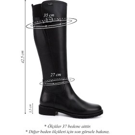 Resim Gönderi R Kadın Siyah Fermuarlı Kauçuk Taban Hakiki Deri Çizme Gkzc13444549 Siyah 