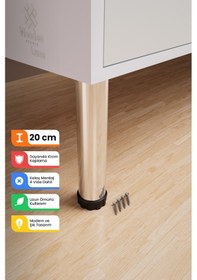Resim Metal Mobilya Ayağı 20 Cm Krom Tekli Koltuk Kanepe Orta Sehpa Tv Ünitesi Destek Krom 42 Çap 20 Cm 