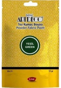 Resim Artdeco Toz Kumaş Boyası 13gr Yeşil 2 Adet Ve 1 Adet Sabitleyici Yeşil 