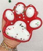 Resim Dev Pati Squishy Taba Squishy Kedi Pati Sıkma 14 Cm Pullu Pati Sukuşi - Kırmızı/beyaz 