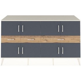 Resim Kronos Konsol 5 Raflı 3 Çekmeceli 8 Kapaklı 176x59x99 Aytaşı-antr Aytaşı-antrasit/çam 