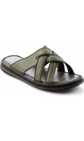 Resim Bambi Haki Leather Erkek Terlik E048040123 