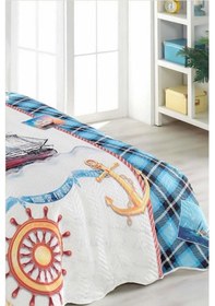 Resim Örtüm Sailor Kapitone Tek Kişilik Yatak Örtüsü Takımı Renkli 