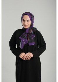 Resim Giverny Mürdüm Desenli Şal Kesik Elyaf Pamuksu Etnik Dijital Baskılı 202124 07 MÜRDÜM 