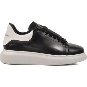 Resim AYAKMOD Beyaz Siyah Beyaz Hakiki Deri Erkek Sneaker Premium 02028 M 