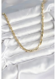 Resim Pirinç Gold Renk 60 Cm Zincir Kadın Kolye Çok Renkli 