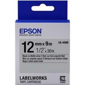 Resim Epson LK-4TBN Şeffaf Üzeri Siyah 12mm 9Metre Etiket 