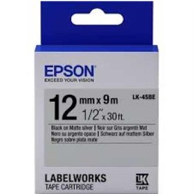 Resim Epson LK-4TBN Şeffaf Üzeri Siyah 12mm 9Metre Etiket 
