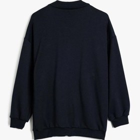 Resim Koton Çocuk Okul Sweatshirt Uzun Kollu Cep Detaylı Fermuar Kapamalı 001 Lacivert 