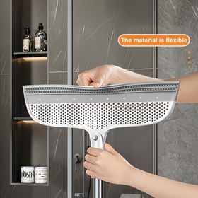 Resim 1 Adet Uzatılmış Duş Silecek, 120cm Yüksek Kaliteli Sihirli Silikon Kazıyıcı - Çok Fonksiyonlu Zemin ve Cam Temizleme Aracı, Banyo, Fayans ve Evcil Hayvan Tüyü Çıkarma için Uygun, Banyo Aksesuarları 