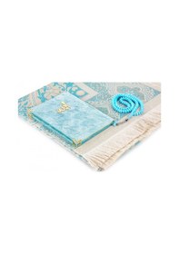 Resim Kadife Yasin Kitabı Çanta Boy Seccade Tesbihli Kutulu Mavi 