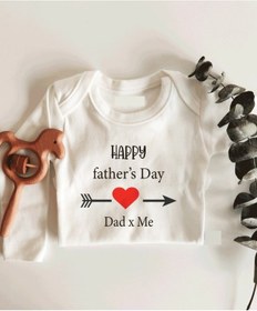 Resim Tuğbababy Happy Father'S Day Uzun Kol Çıtçıtlı Organik Bebek Body 