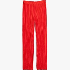 Resim Koton Bol Paça Pantolon Beli Lastikli Dokulu Kırmızı 4skg40016ak Kırmızı 
