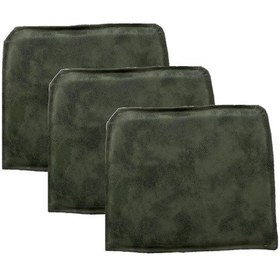 Resim Knsz sırt minderi 3 lü mazlum haki siyah kumaş cırtlı tel sandalyesi sırtı için 