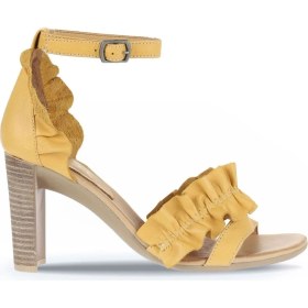 Resim Bueno Shoes Sarı Deri Kadın Topuklu Sandalet 01WN4114 01WN4114 