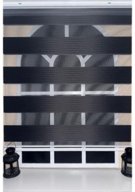 Resim Pileli Antrasit Zebra Stor Kaliteli Güneşlik Perde Stb-131 Gri 