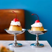 Resim 2 adet Şık Paslanmaz Çelik Tatlı Kase ile Kiraz ve Çırpılmış Krema - Puding, Mousse, Meyve Salatası için İdeal - Bulaşık Makinesinde Yıkanabilir, Paslanmaz, Yuvarlak Şekil, Ev, Restoran, Otel Kullanımı için Mükemmel, Tatlı Servis Kaseleri | Şık Tatlı Sunumu | Dayanıklı Mutfak Eşyaları 