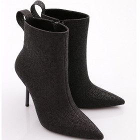 Resim Dgn 8018 Kadin Topuklu Bot 8018-2446-R1673 Siyah Simli 