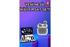 Resim Marsilyan 3.nesil Tws Bluetooth Kulaklık Bluetooth Bağlantılı Akıllı Saat Amoled Ekran Plastik Hasır Kordon 