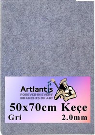 Resim 50x70 Cm Keçe 2.0 Mm 1 Adet Renkli Hobi Keçesi Elişi Keçesi Anasınıfı Kreş Okul Öncesi Gri 