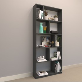 Resim RAFKESTİR Odi Suntalam Kitaplık ( 80 X 180 Cm ) Antrasit ( Mat ) 