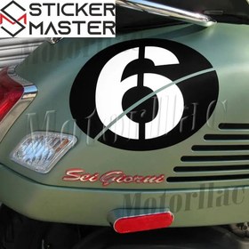 Resim Vespa GTS/GTV Yeni Kasa Uyumlu Numara Sticker Seti - 2 / Turuncu / Standart- 1 Set (Ön ve Arka) 