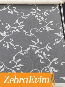 Resim Çift Mekanizma Ekru Yakma Tül Stor Zebra Perde Etek Dilim 100 x 200 Boncuklu Standart 