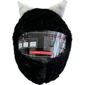 Resim Siyah Kedi Motor Kask Kılıfı Aksesuarı 