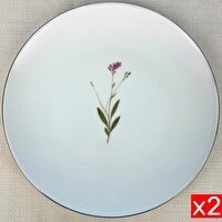 Resim Tabak Evi Porselen Natura Çuha 24.50 CM 2'li Altın Yaldız Servis Tabağı 