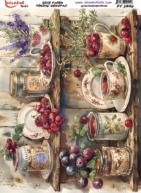 Resim Pirinç Dekopaj Kağıdı 30x42cm Pt-3869 Fincan Mutfak 