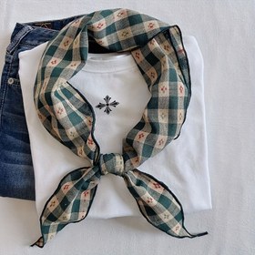 Resim 1'li Paket Bohem Tarzı Yazlık Kadın İnce Eşarp Şık Kare Desenli Fular 