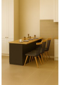 Resim Saki Mutfak Adası -180 Cm - Tezgah Dahil Antrasit - Atlantik Çam 