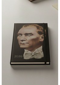 Resim 2026 Atatürk Günlük Ajanda 17x24 Cm Lastikli Atatürk Kapaklı Ofis Ev İşyeri Günlük Ajanda Planlayıcı Ofs907ata Sarı 