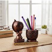 Resim Dünya Tasarımlı Kalemlik - Öğretmenler Günü Hediyesi 