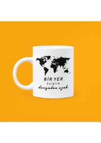 Resim Bir Yer Bulalım Dünyadan Uzak Baskılı Kupa Bardak Beyaz 