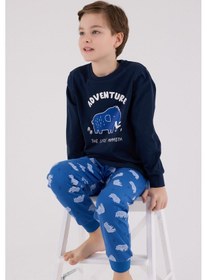 Resim Rolypoly Erkek Çocuk Lacivert Pijama Takımı 5274-48642 Lacivert 