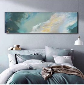 Resim Soyut El Yapımı Yağlı Boya Tablo 135x59cm 