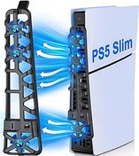 Resim ALEEMTRY PS5 aksesuarı, 3 rüzgar hızına sahip PS5 fan, PS5 fan soğutucu, USB şarj bağlantısı/LED ışıklı, PS5 Slim Disc ve Digital Edition konsolu için 