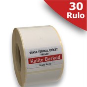 Resim Kalite Barkod 50X50 Termal Etiket | 30 Rulo Barkod Etiketi 