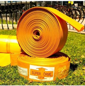 Resim 22 Cm 100 Metre Süper Örme Bez Salma Sulama Hortumu 13 Cm Çapında 