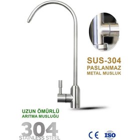 Resim Aquabella 304 Paslanmaz Su Arıtma Musluğu Paslanmaz Metal Inox Lux 