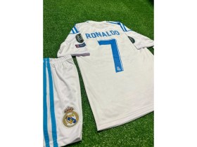 Resim Cristiano Ronaldo Real. Madrid 2018 Beyaz Şampiyonlar Ligi Çocuk Forma T-Shrt Takımı Çorap+Bileklik Hediyeli 