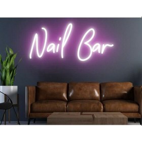 Resim Nail Bar Yazılı Neon Tabela Pembe 