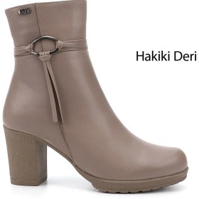 Resim Gönderi R Kadın Bej Fermuarlı Kalın Topuklu Hakiki Deri Bot Gkzb13451495 Bej 