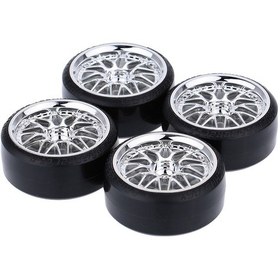Resim Geekyou 1/10 Rc Araba İçin 4 Adet Dayanıklı Sürüş Lastiği - Gümüş Renk 