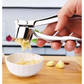 Resim Feyza Design Çelik Sarımsak Ezici, Dondurma Kaşığı, Kevgir ve Patates Ezici Seti 