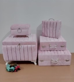 Resim Hasret Çeyiz Çeyiz Sandık Damat Nişan Bohça Çanta Bavul Gelin Sandığı 5li 0571 