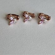 Resim Ceren Pembe Kelebek 4 Mm Tragus Halka Piercing | Cerrahi Çelik 